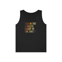 Dad in the streets. Daddy in the sheets distressed BEAR PRIDE Colorsstencil lettering Heavy Cotton Tank Top