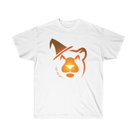 woof and grrr Jack-O Bear with Witch Hat, Unisex Ultra Cotton Tee.