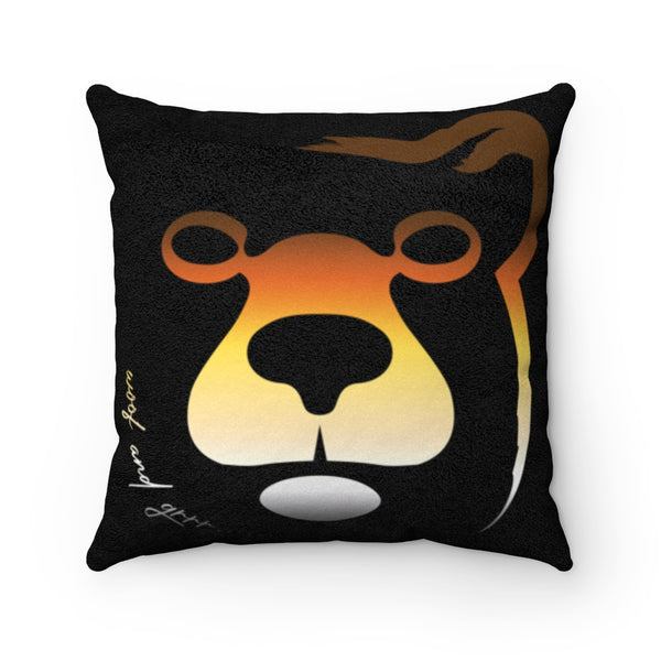 woof and grrr bear pride Faux Suede Square Pillow Case