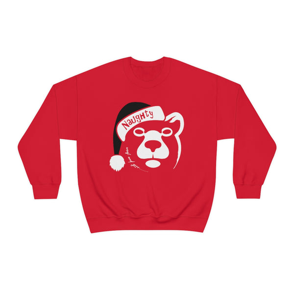 woof and grrr NAUGHTY Santa Bear Heavy Blend™ Crewneck Sweatshirt