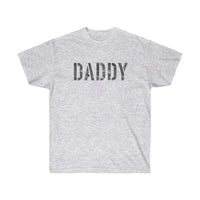 woof and grrr DADDY in GRAY stencil design Ultra Cotton Tee.