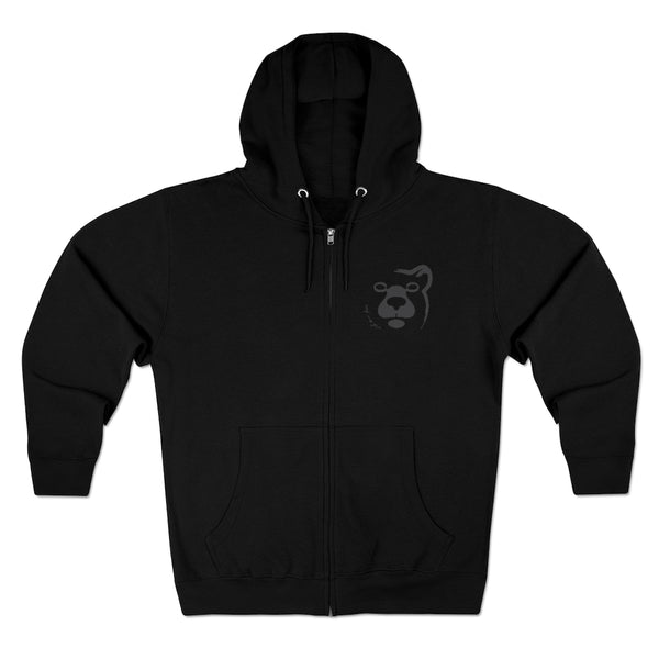 woof and grrr Gray bear logo Heavy Blend™ Full Zip Hooded Sweatshirt