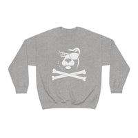 woof and grrr Pirate Bear white design Heavy Blend™ Crewneck Sweatshirt