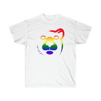 woof and grrr Bear Logo Rainbow Pride  Ultra Cotton Tee.