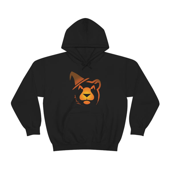 woof and grrr Jack-O Bear with witch hat Heavy Blend™ Hooded Sweatshirt