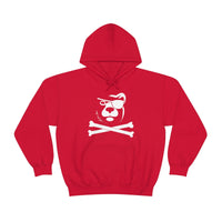 woof and grrr Pirate Bear white design Heavy Blend™ Hooded Sweatshirt
