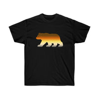 woof and grrr Bear silhouette with bear pride colors gradient filled Ultra Cotton Tee.