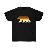 woof and grrr Bear silhouette with bear pride colors gradient filled Ultra Cotton Tee.